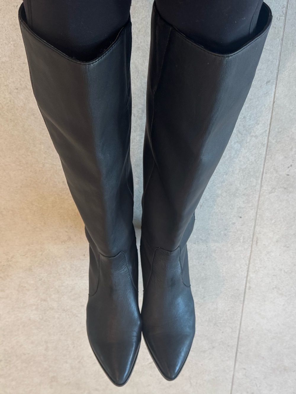 Dolce Vita Black Knee-High Pointed Toe Women's Boots, Sz 9.5